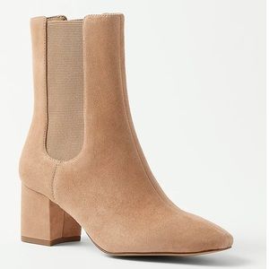 Ann Taylor Block Heel Suede Chelsea Bootie
